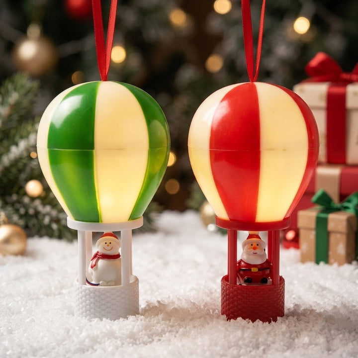 Santa Claus decoration figure in hot air balloon
