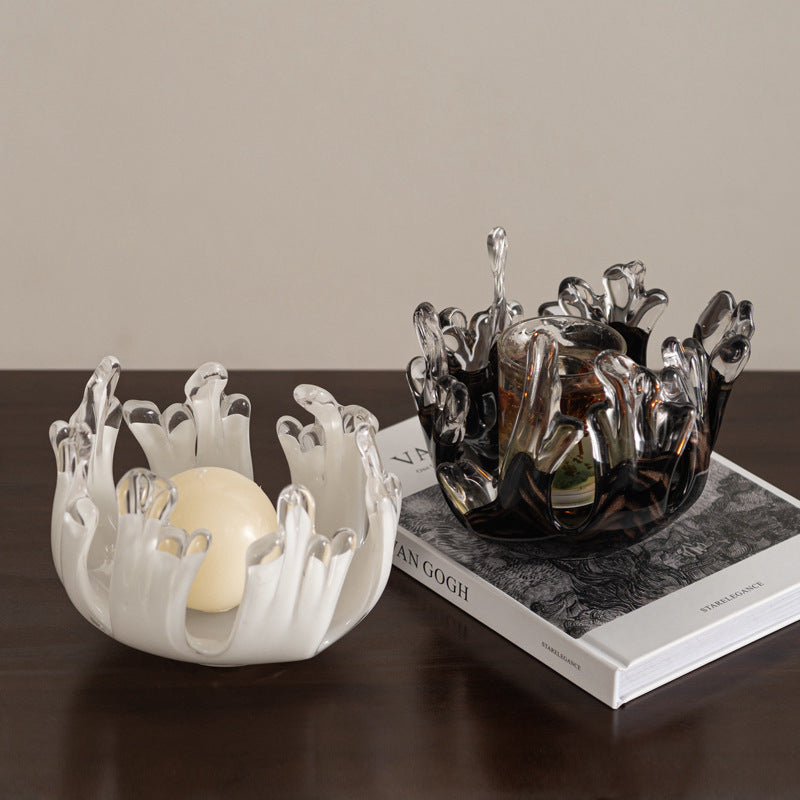 Sculptural Resin Splash Centerpiece Bowl