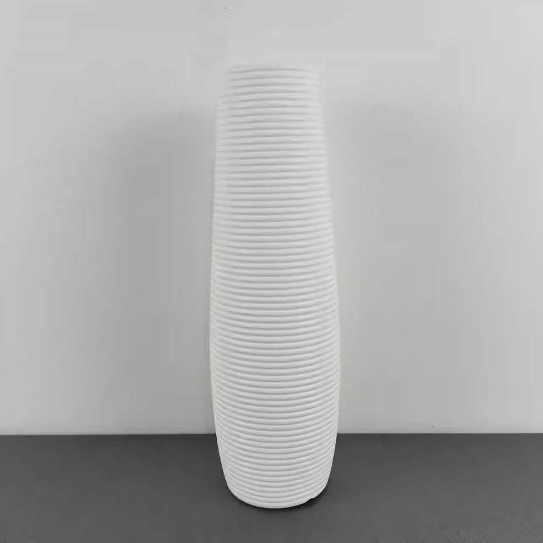 Modern Ribbed Decorative Vase