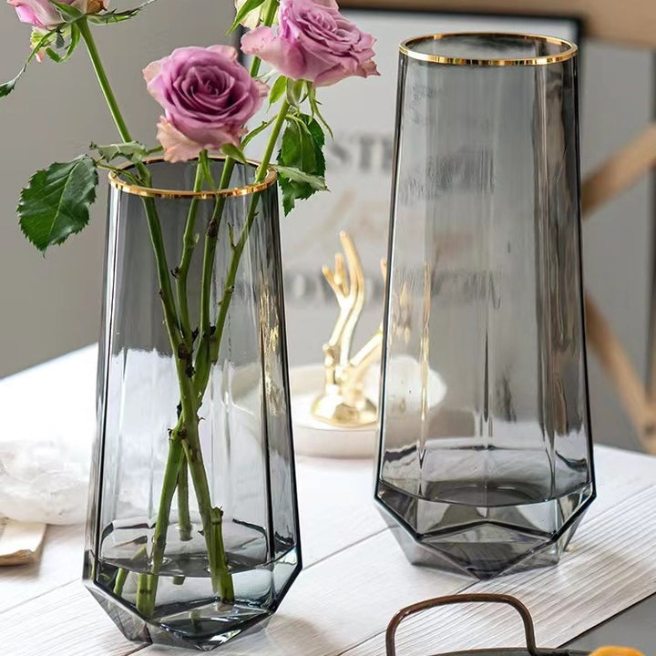 Geometric Decorative Glass Vase