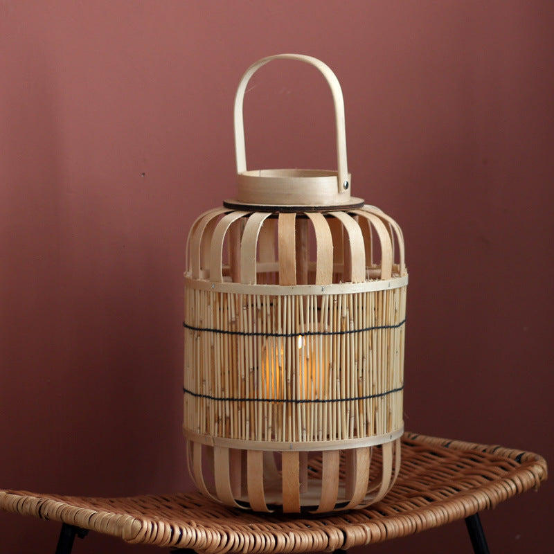 Handcrafted lantern made of bamboo and metal