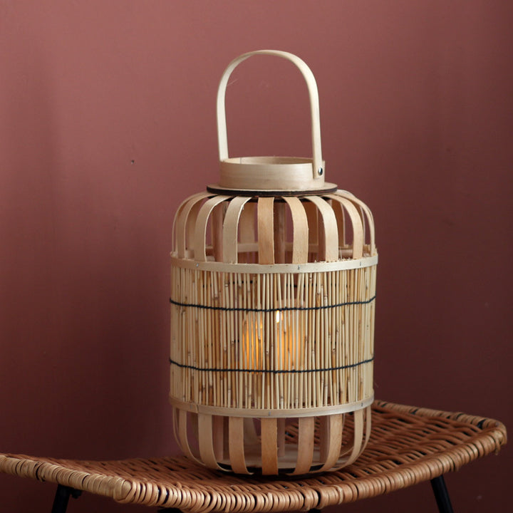 Handcrafted lantern made of bamboo and metal