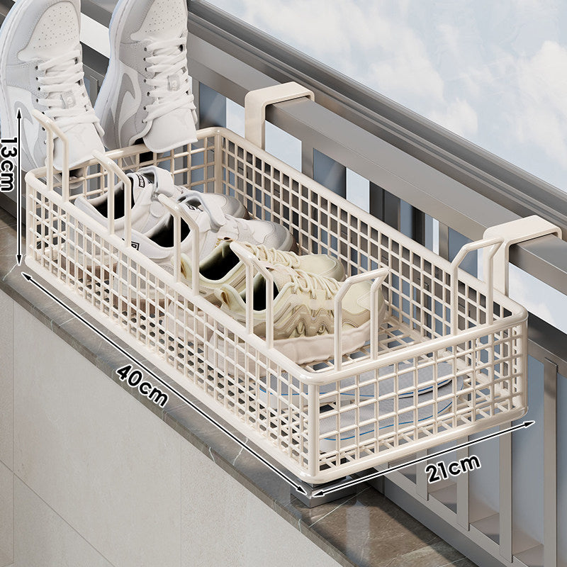 Over-Window Hanging Shoe Drying and Storage Basket Organizer