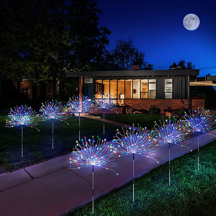Outdoor Solar Firework Starburst LED Garden Stake Lights