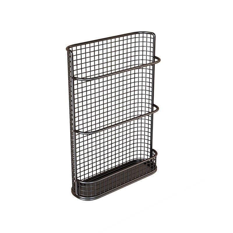 Slim Wall-Mounted Wire Grid Kitchen Vertical Storage Basket Organizer