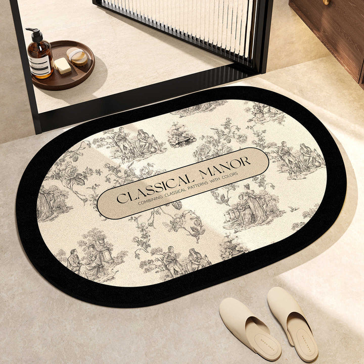 Elegant Oval Floor Mat