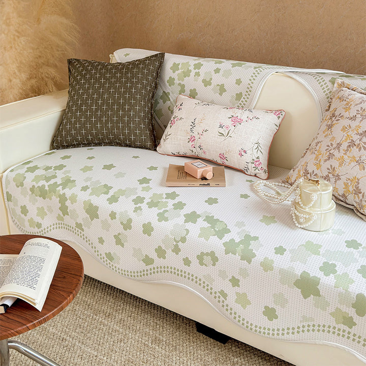 Elegant Floral Print Sofa Throw Cover