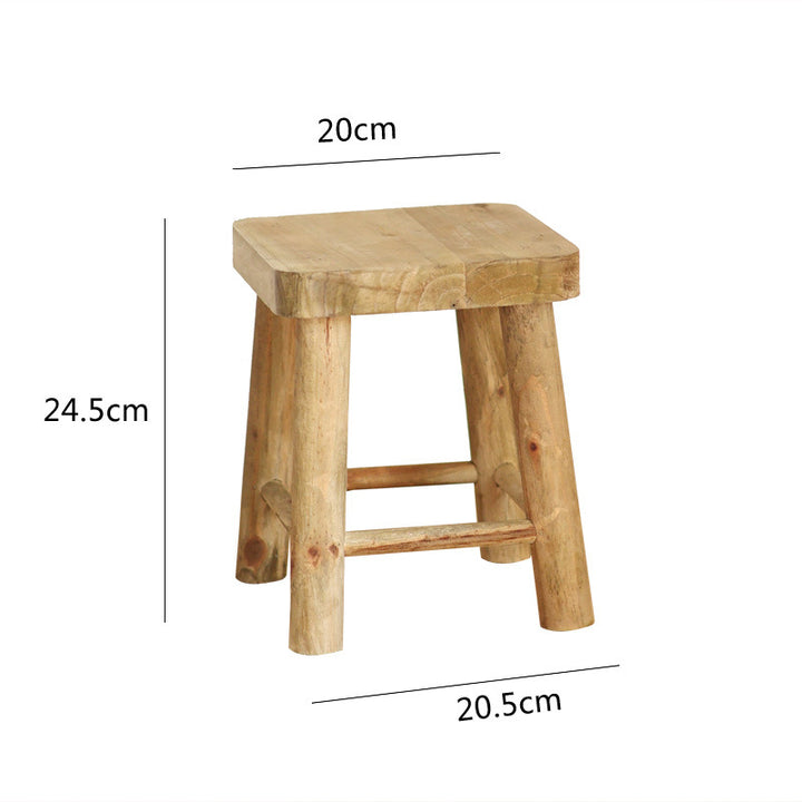 Robust stool made of solid wood