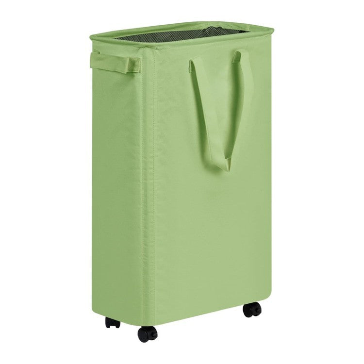 Foldable laundry basket with wheels and practical lid