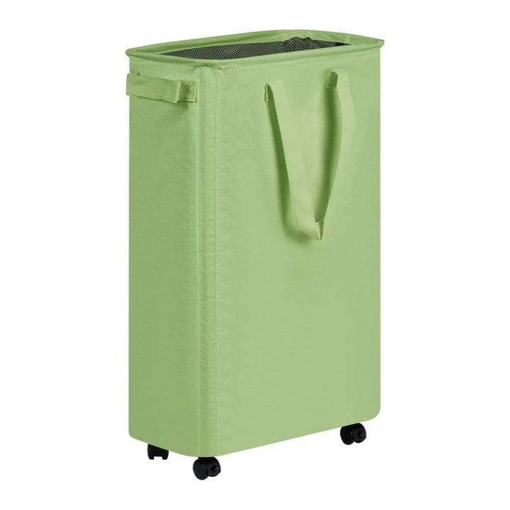 Foldable laundry basket with wheels and practical lid