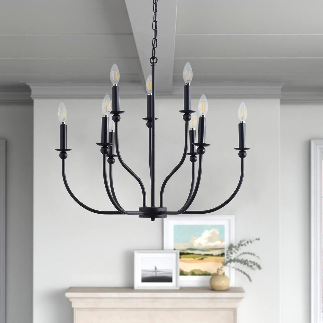 More modern industrial multi-armed minimalist candle holder chandelier pendant light