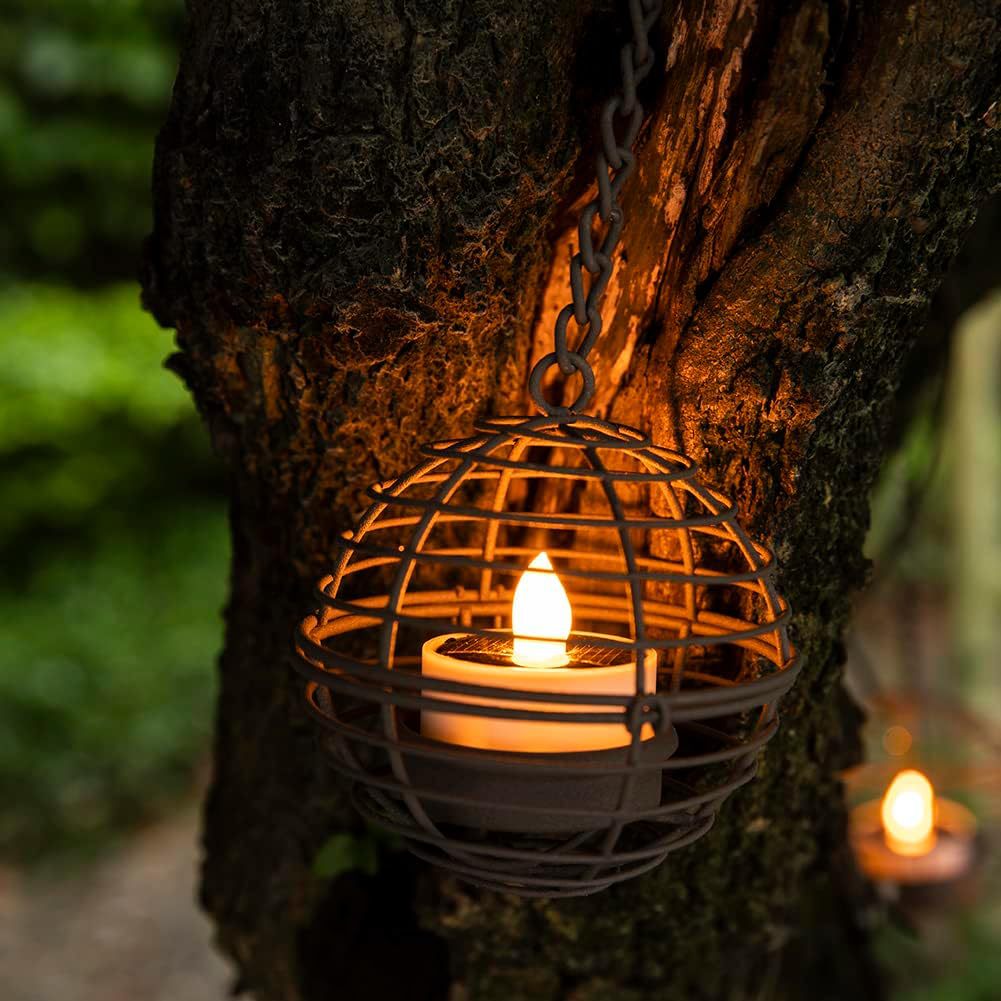 Hanging Spherical Wire Tealight Holder Set