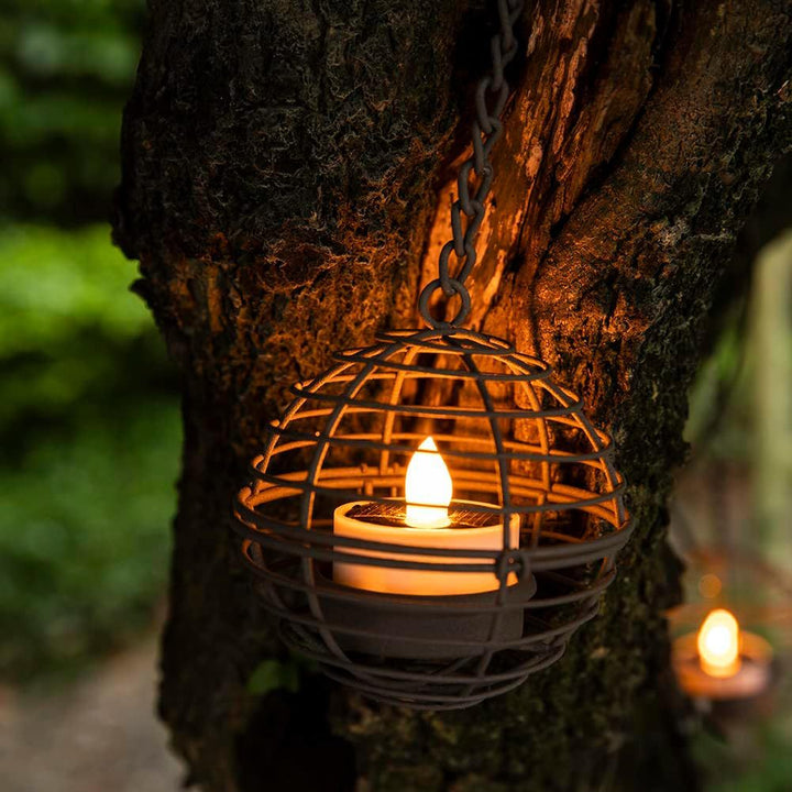 Hanging Spherical Wire Tealight Holder Set