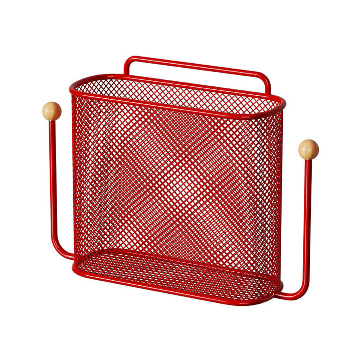 Wall-Mounted Ventilated Mesh Bathroom Organizer Caddy with Dual Side Hooks