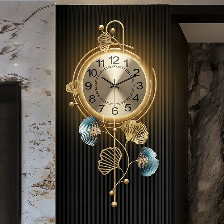 Decorative Wall Clock with Nature-Inspired Design