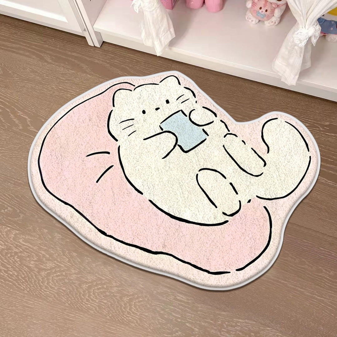 Children's Playful Cat-Shaped Area Mat