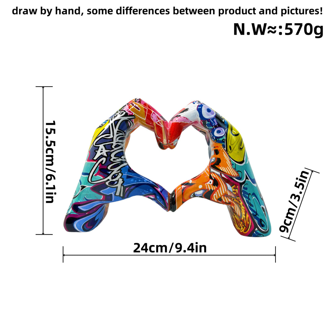 Stylish hand sculptures with colorful design