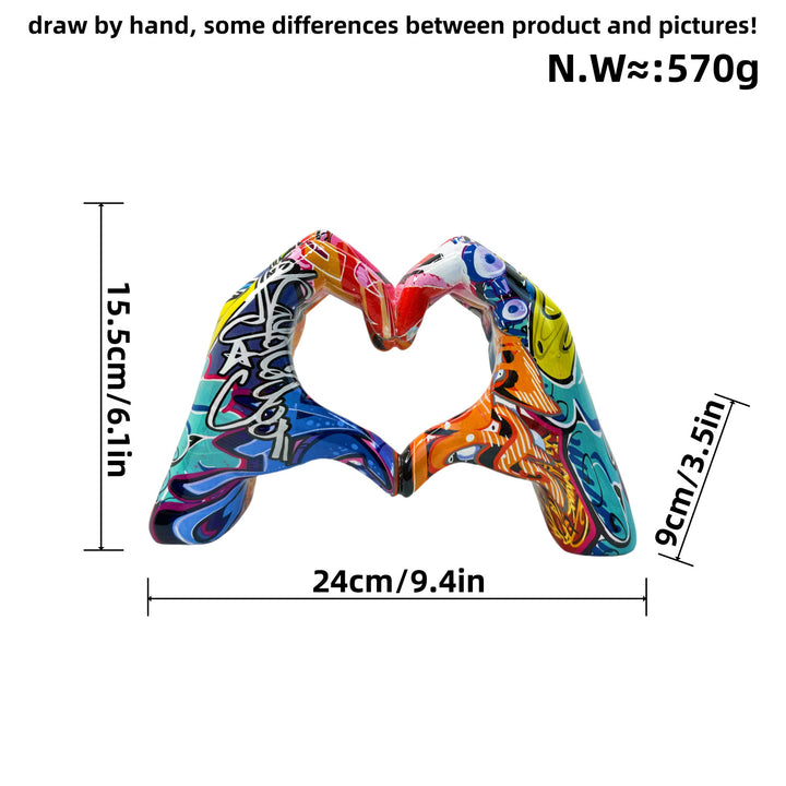 Stylish hand sculptures with colorful design