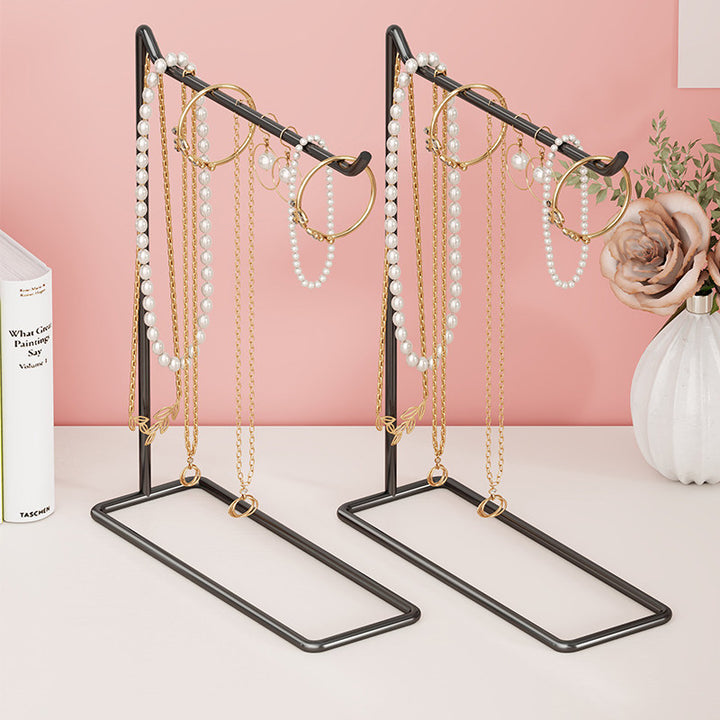 Metal T-Bar Jewelry Display Stand Pair