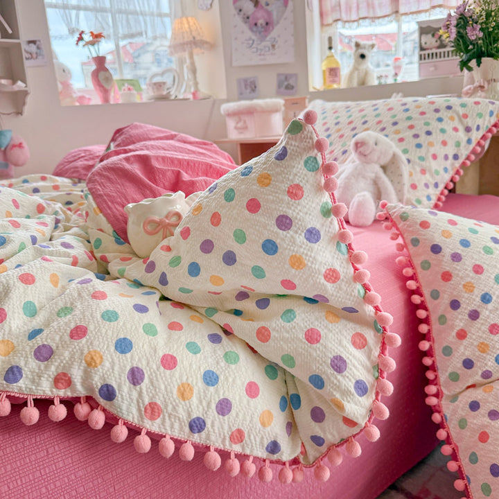 Heart Patterned Decorative Pillow and Duvet Cover Set