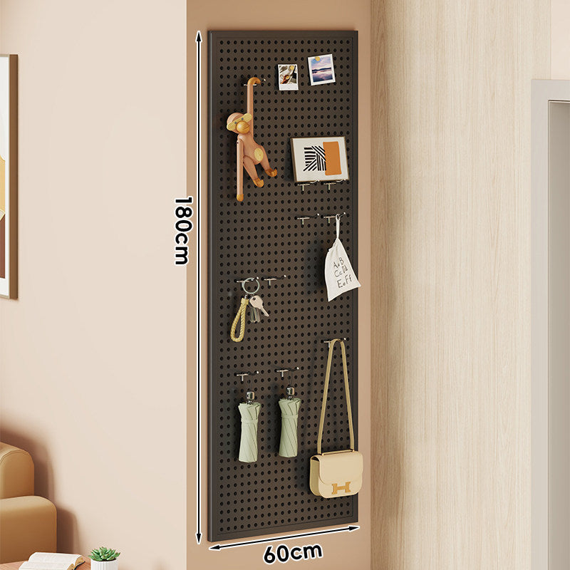 Wall-Mounted Perforated Pegboard Organizer Panel with Modular Hooks