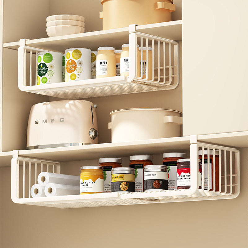 Under-Shelf Sliding Wire Storage Basket with Quick-Clip Mounts