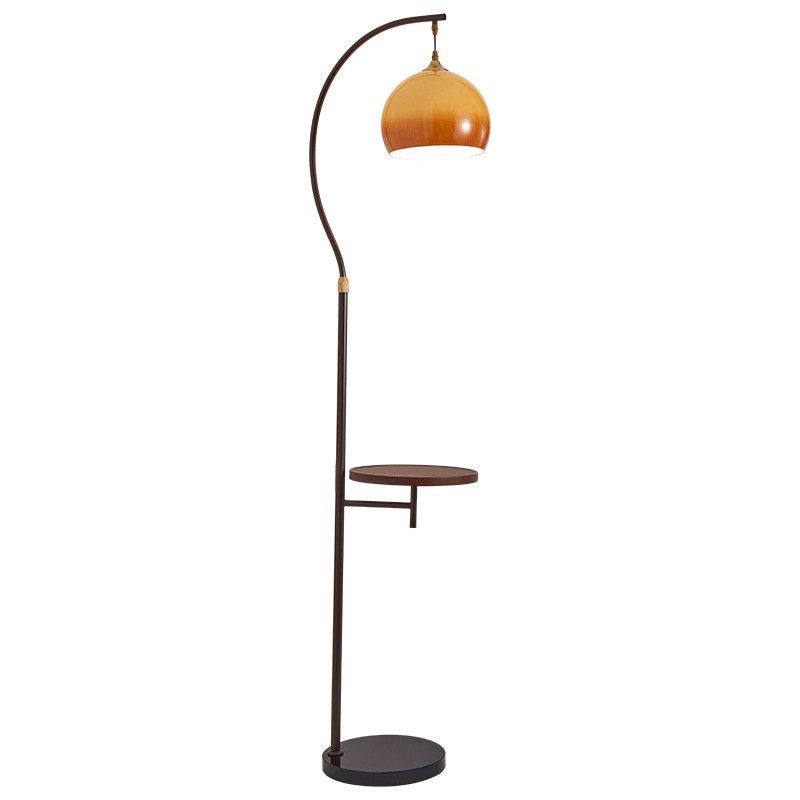 Modern Arc Floor Lamp with Shelf
