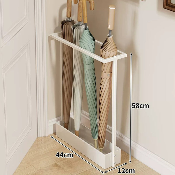 Wall-Mounted Slim Vertical Umbrella & Folding Umbrella Holder with Drip Tray