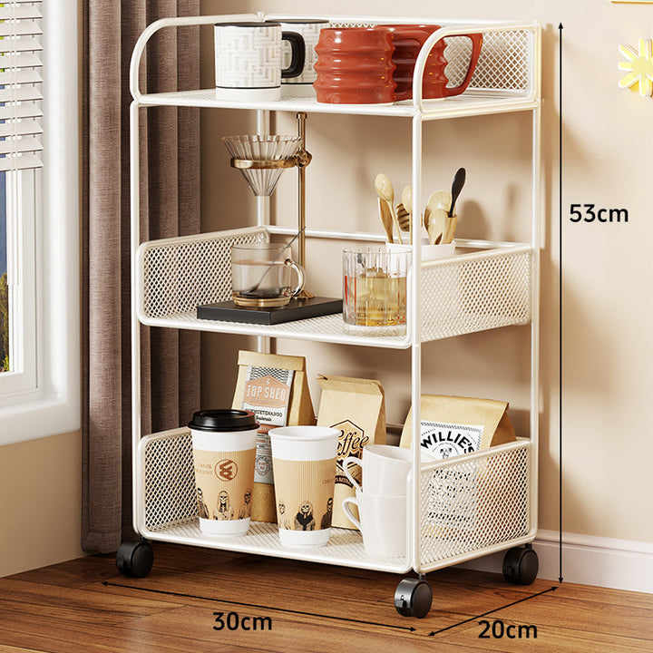 Compact Perforated Metal Tiered Countertop Pantry Organizer