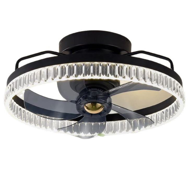 Modern Crystal Ring Ceiling Fan Light Fixture