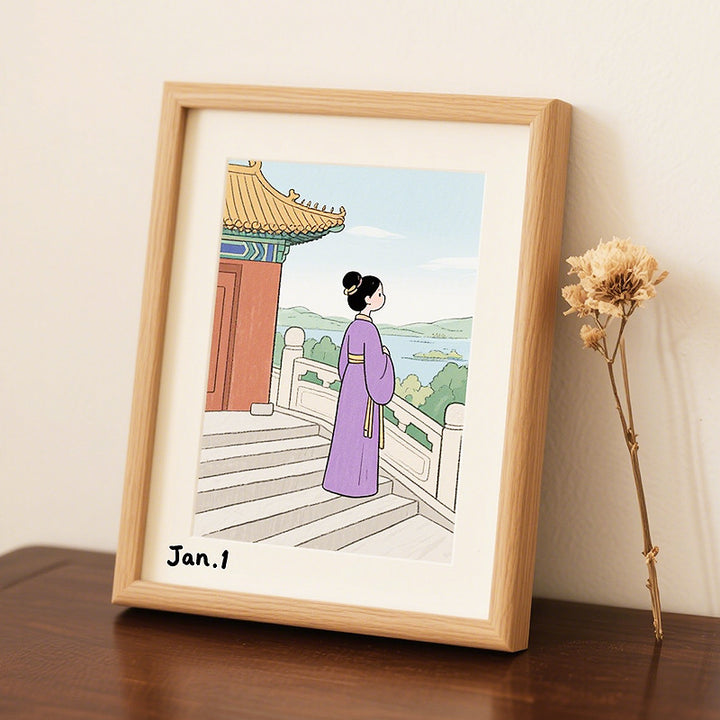 Artistic Framed Illustration Artwork