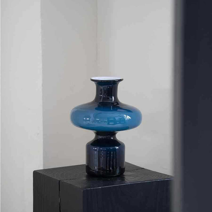 Sculptural Double-Gourd Blown Glass Tabletop Vase