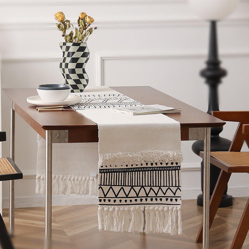 Handwoven cotton table runner