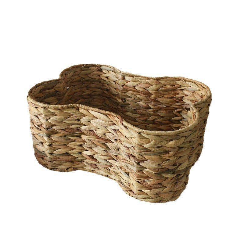 Woven Storage Basket with Organic Curved Design