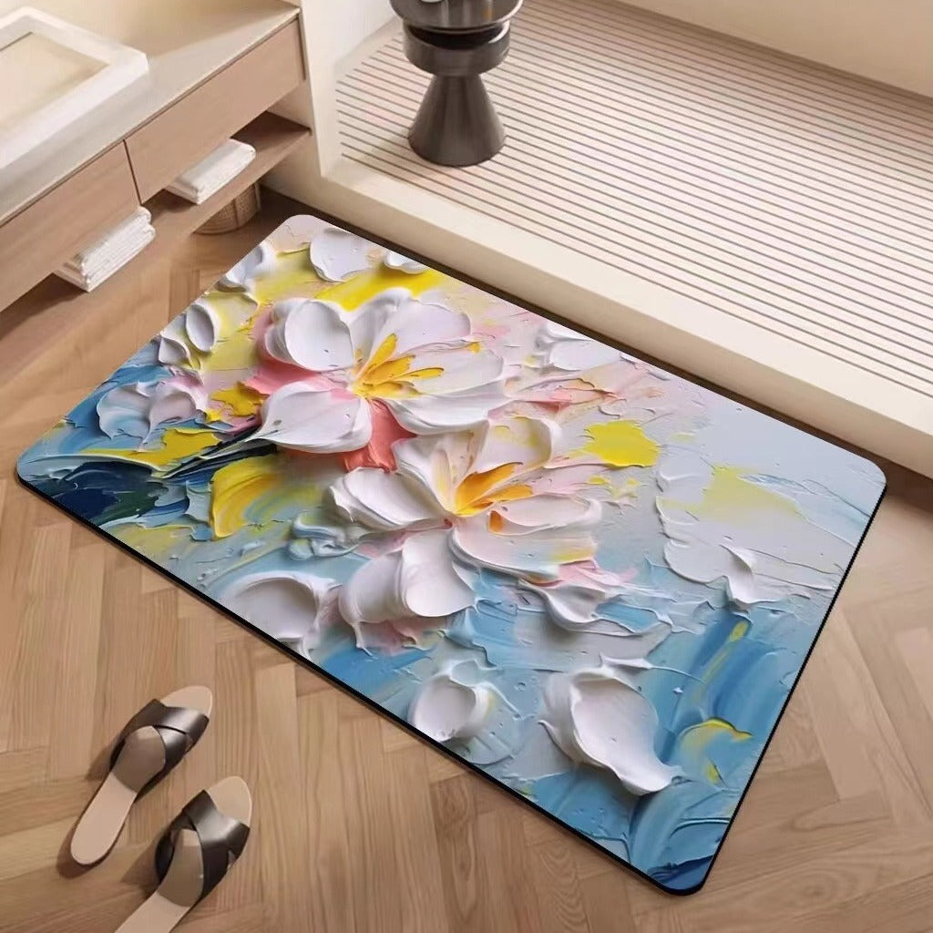 Luxury Textured Floral Bath Mat