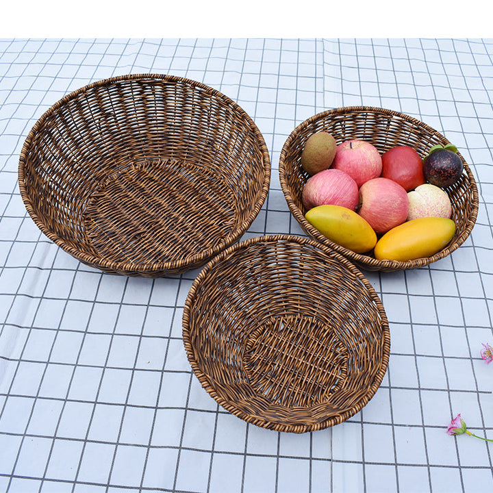Artisan Woven Round Storage Basket