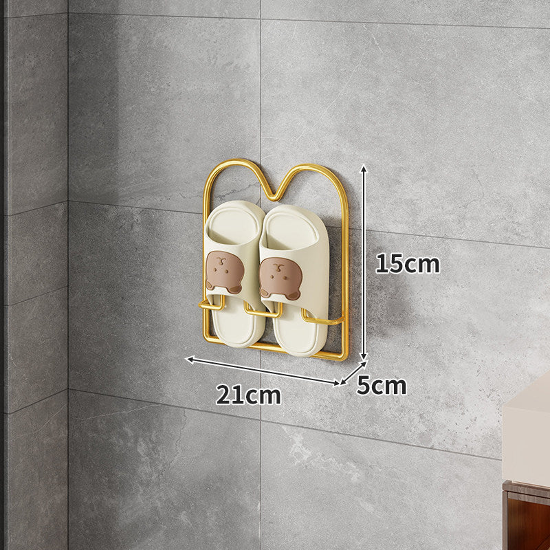 Wall-Mounted Vertical Shower Slipper Rack Single-Pair Organizer