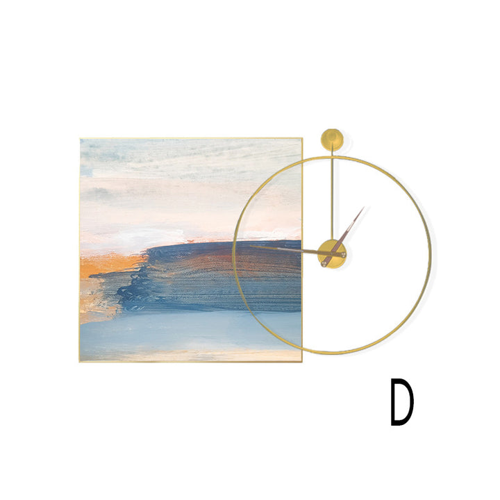 Artistic Wall Clock and Framed Abstract Artwork