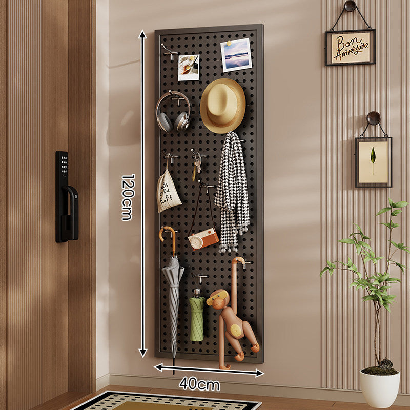Wall-Mounted Perforated Pegboard Organizer Panel with Metal Frame