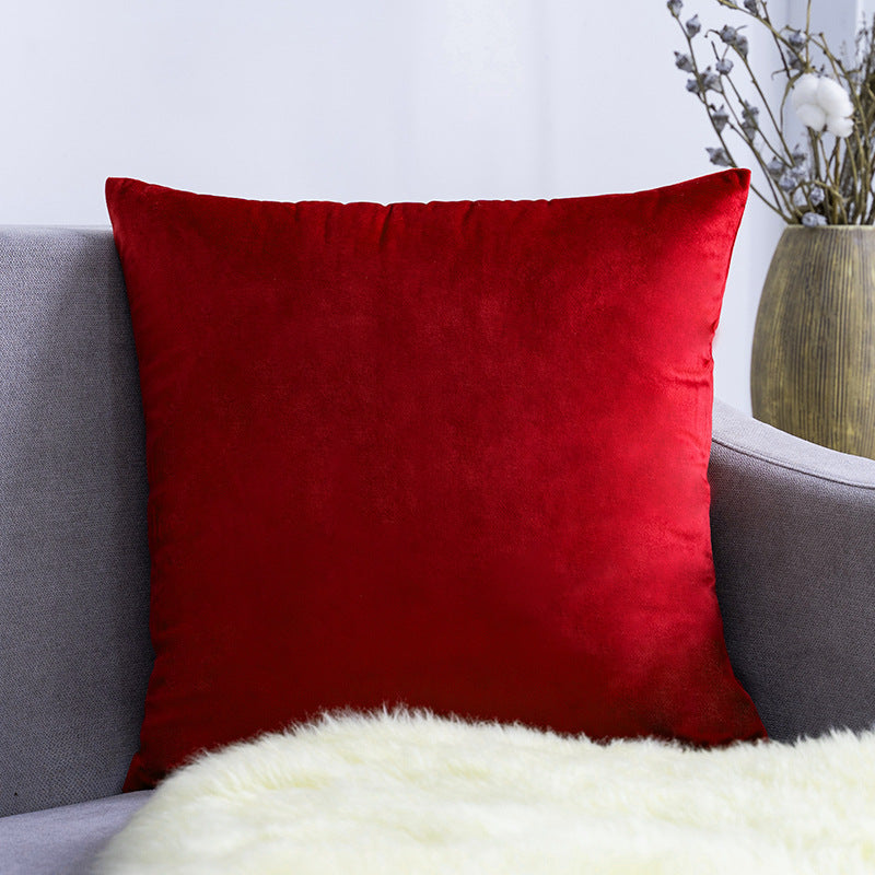 Ultra-Soft Velvet Square Decorative Pillow Cover with Minky Back and Invisible Zipper