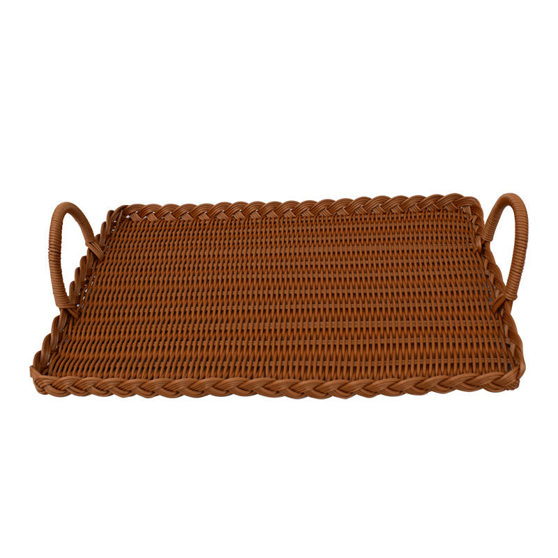 Handcrafted Woven Serving Tray Set