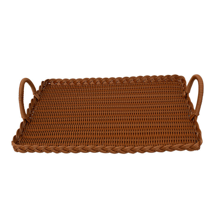 Handcrafted Woven Serving Tray Set