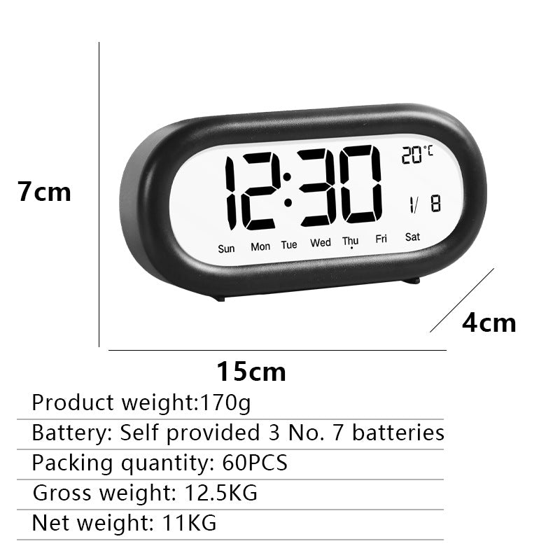 Digital Bedroom Alarm Clock with Temperature Display