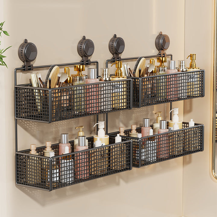 Suction-Mount Vertical Mesh Cosmetic & Toiletry Organizer