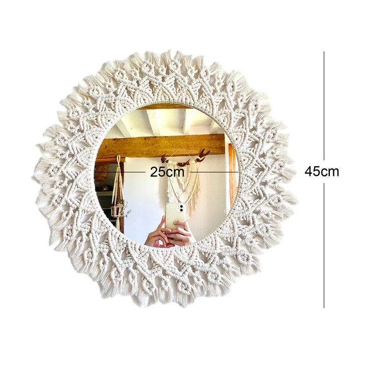 Decorative Macrame Round Wall Mirror