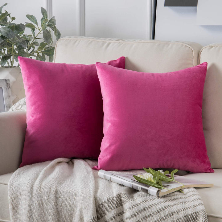 Plush Velvet Lumbar and Square Throw Pillow Covers