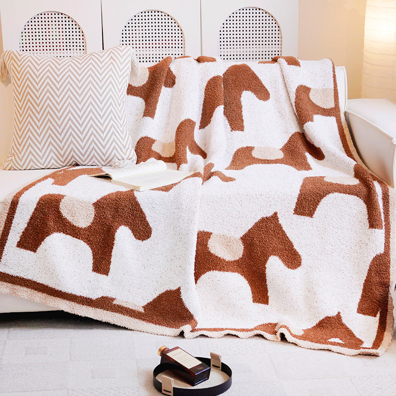 Equestrian-Themed Cozy Throw Blanket