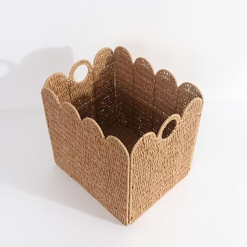 Decorative storage basket made of natural material