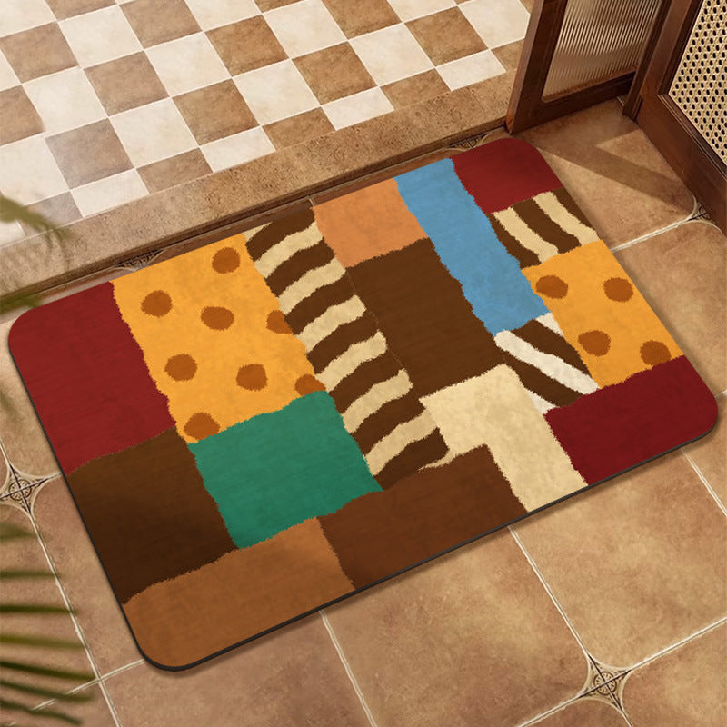 Colorful Patchwork Design Floor Mat Avarnia