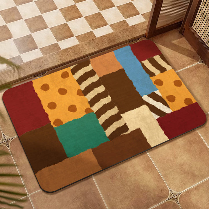 Colorful Patchwork Design Floor Mat Avarnia